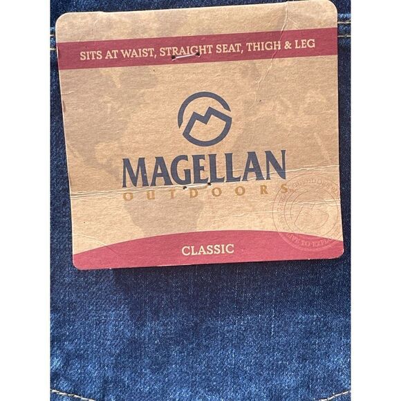 NWT Magellan Straight Jeans Men's 34 Blue Denim 100% Cotton 5-Pockets High-Rise - Picture 6 of 6